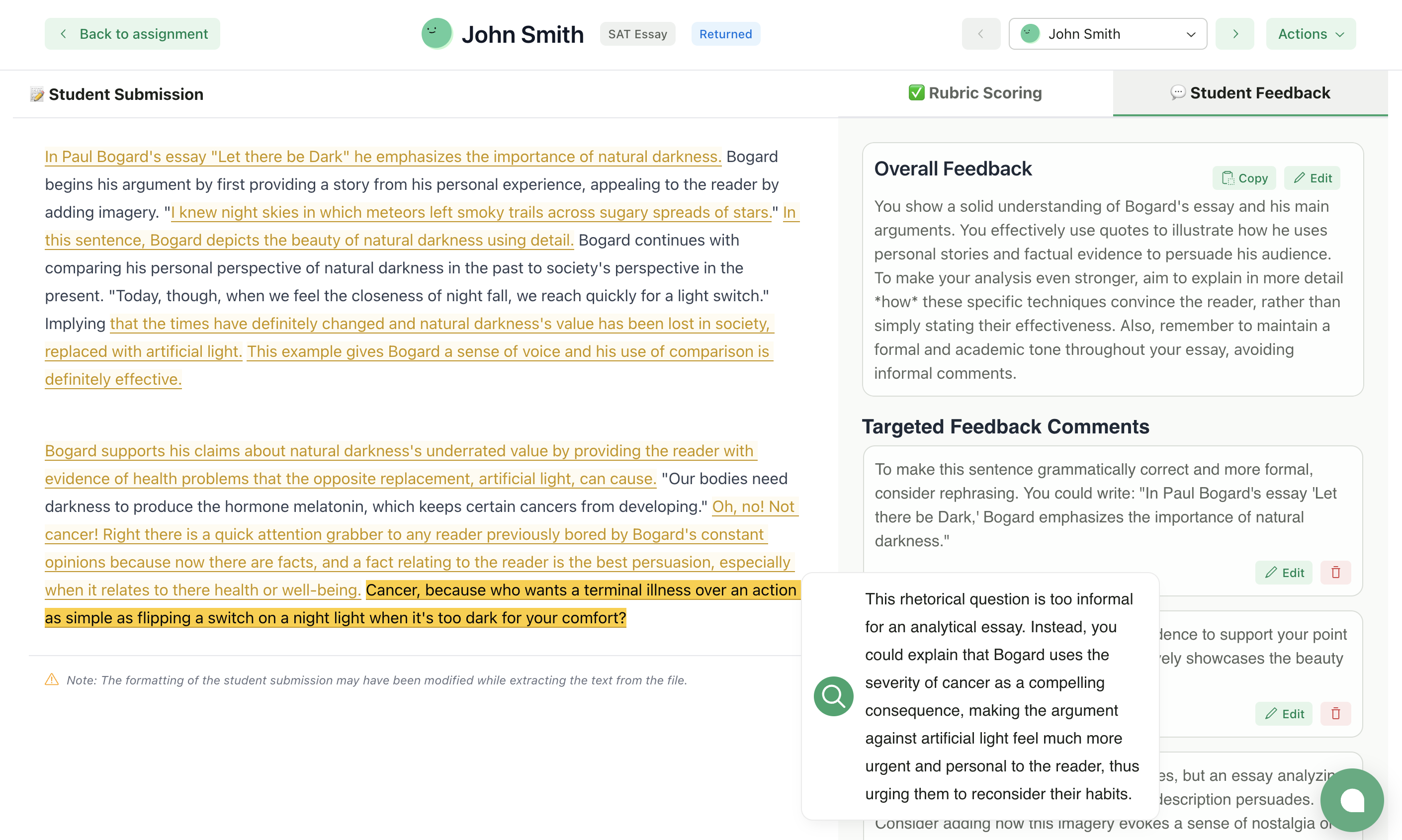 AI for social-emotional learning in K-12 with GradingPal